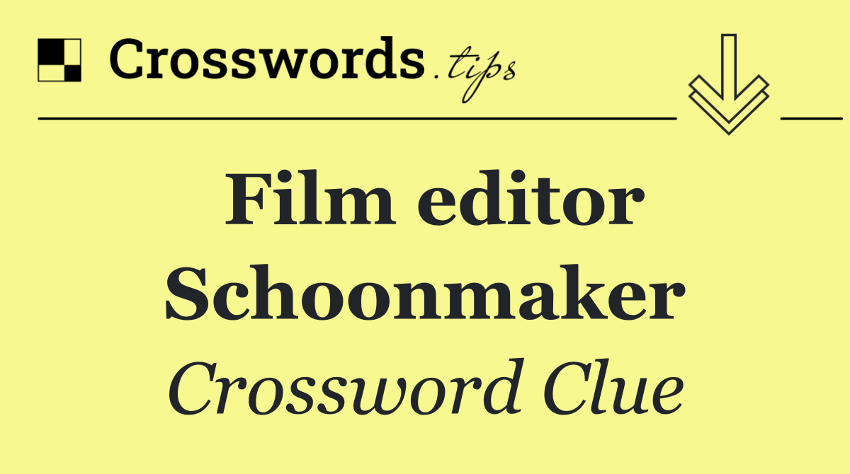 Film editor Schoonmaker