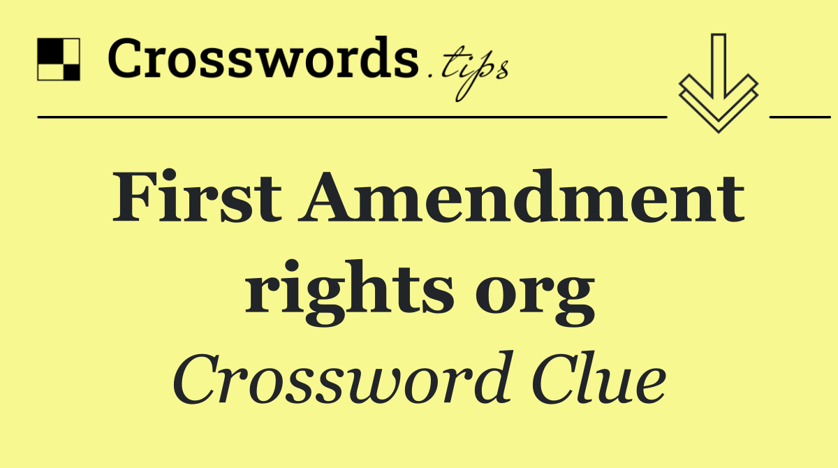 First Amendment rights org
