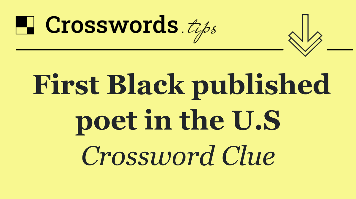 First Black published poet in the U.S
