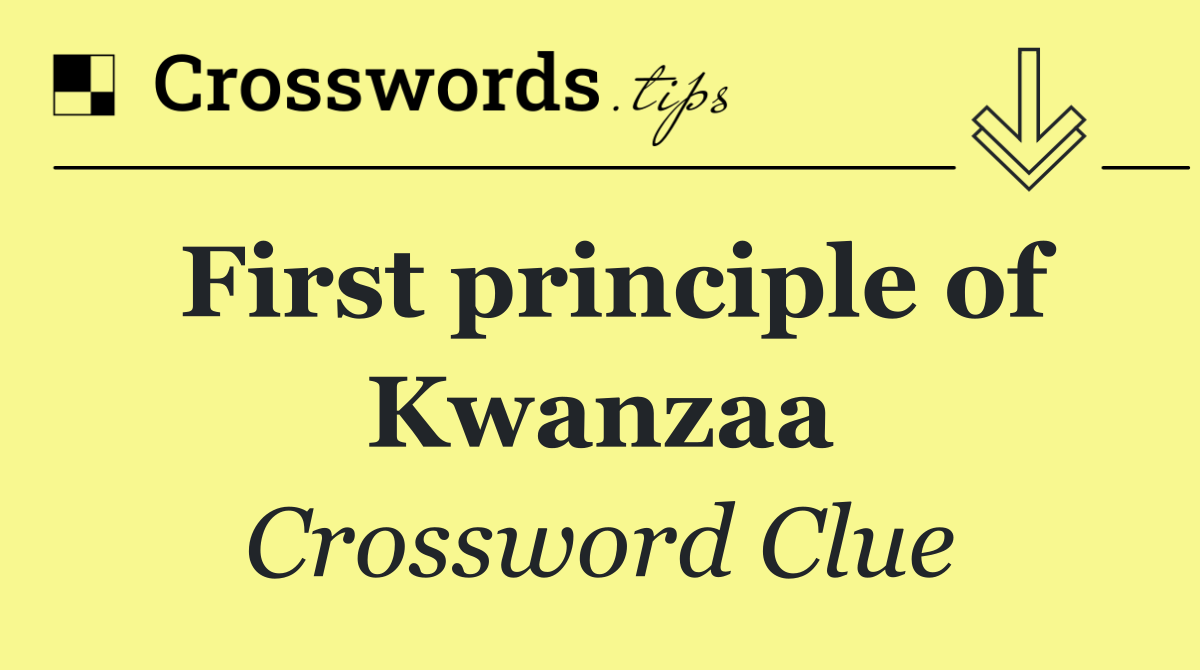 First principle of Kwanzaa