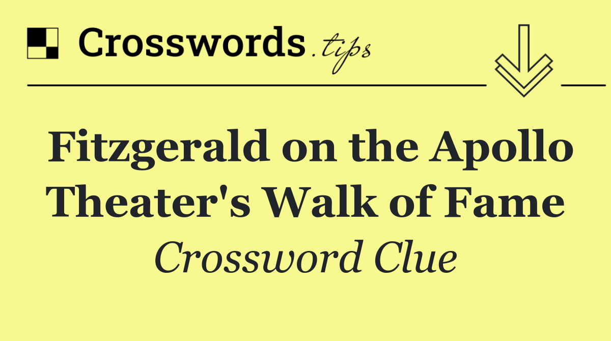 Fitzgerald on the Apollo Theater's Walk of Fame