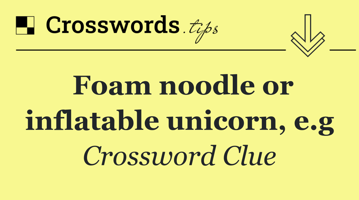 Foam noodle or inflatable unicorn, e.g