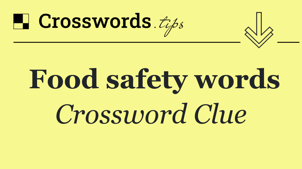 Food safety words
