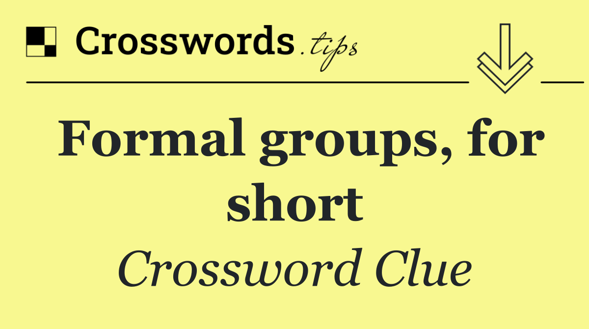 Formal groups, for short