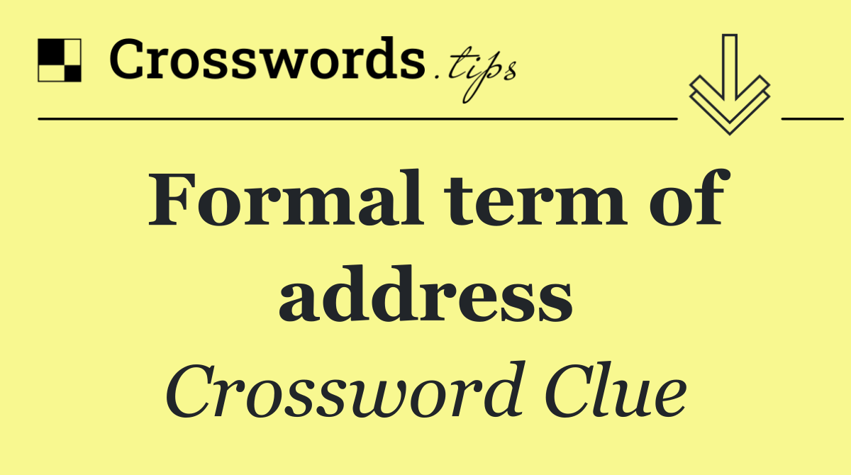 Formal term of address