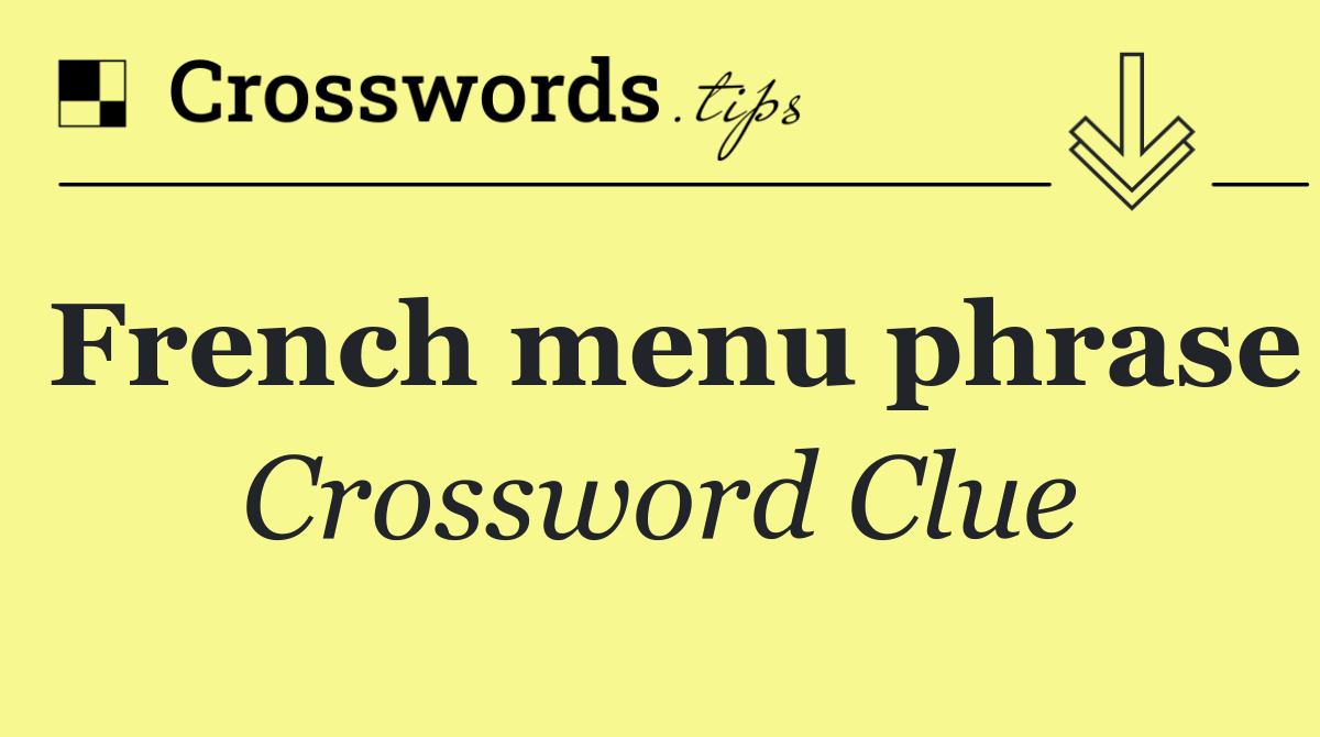 French menu phrase