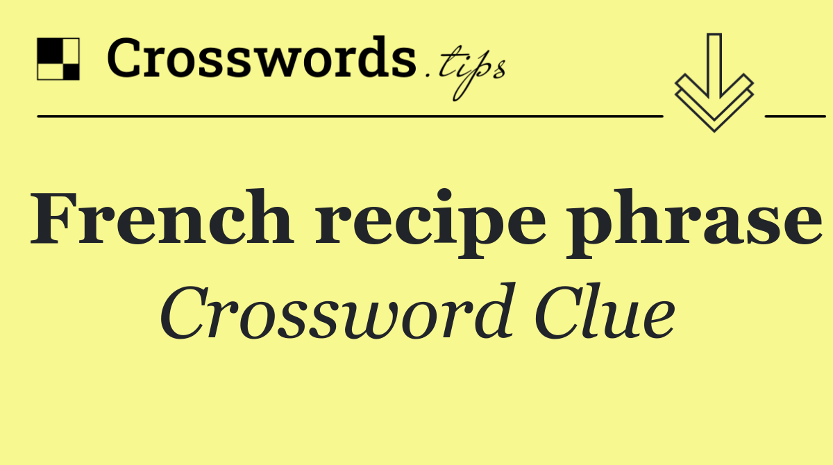 French recipe phrase