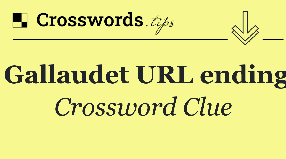 Gallaudet URL ending
