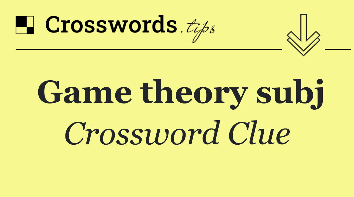Game theory subj
