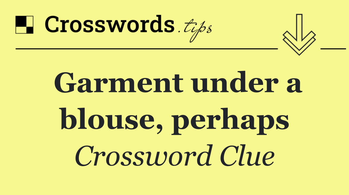 Garment under a blouse, perhaps