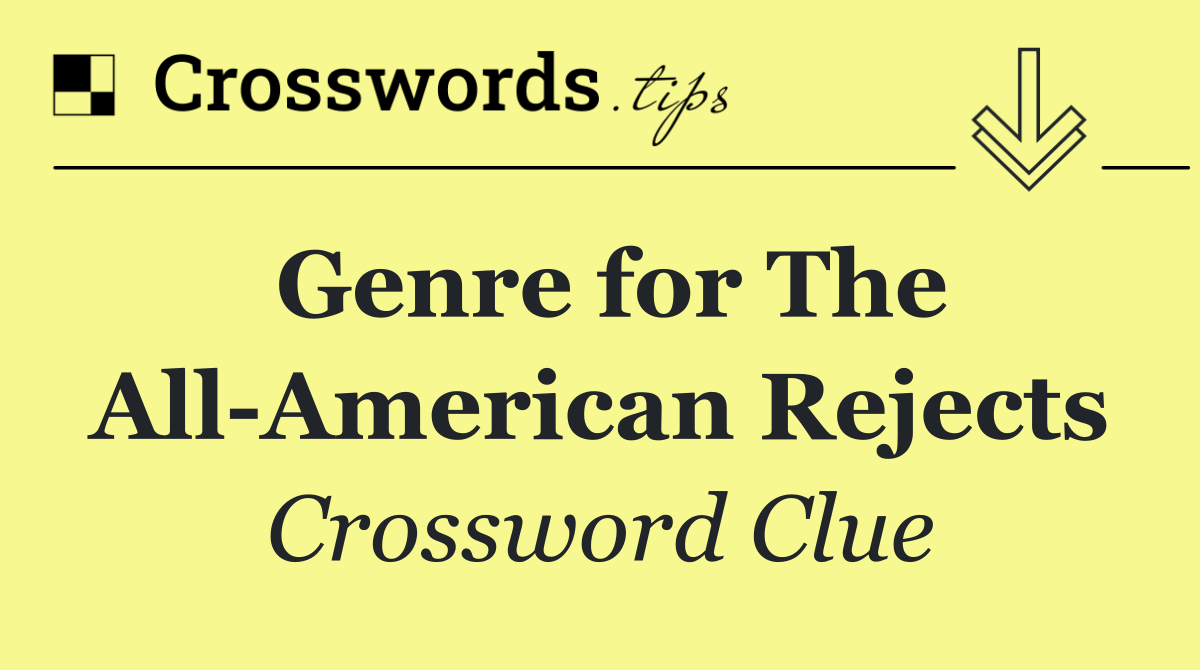 Genre for The All American Rejects