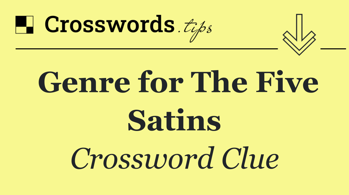 Genre for The Five Satins