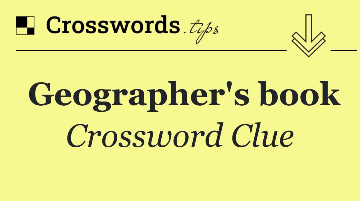 Geographer's book