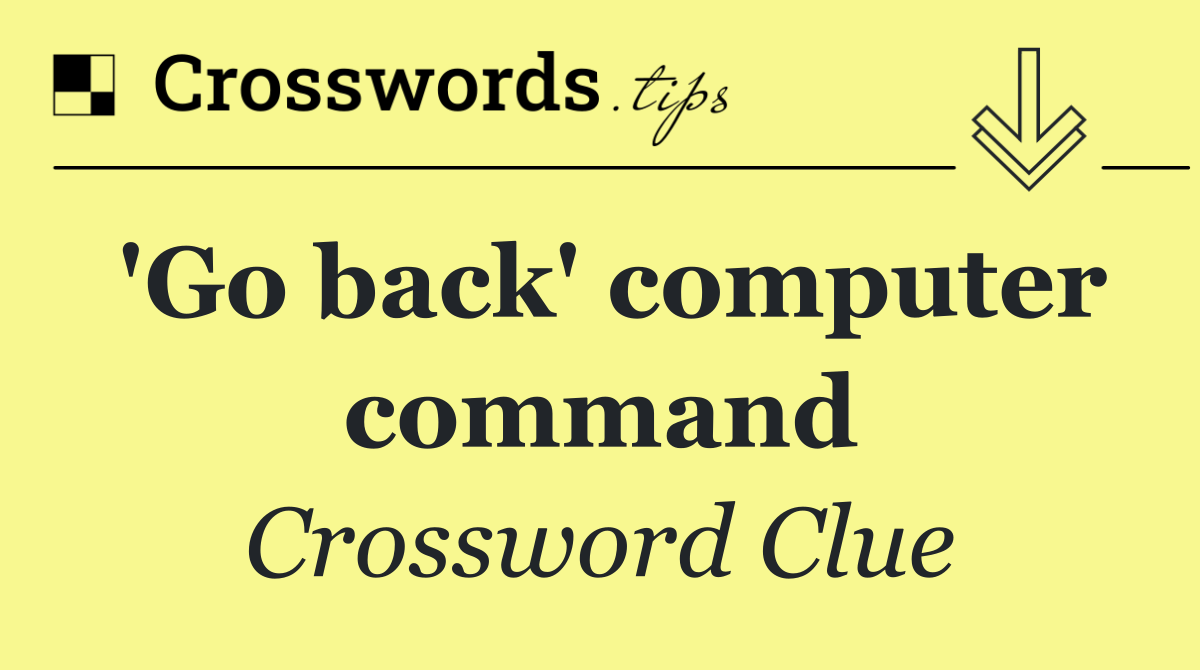 'Go back' computer command