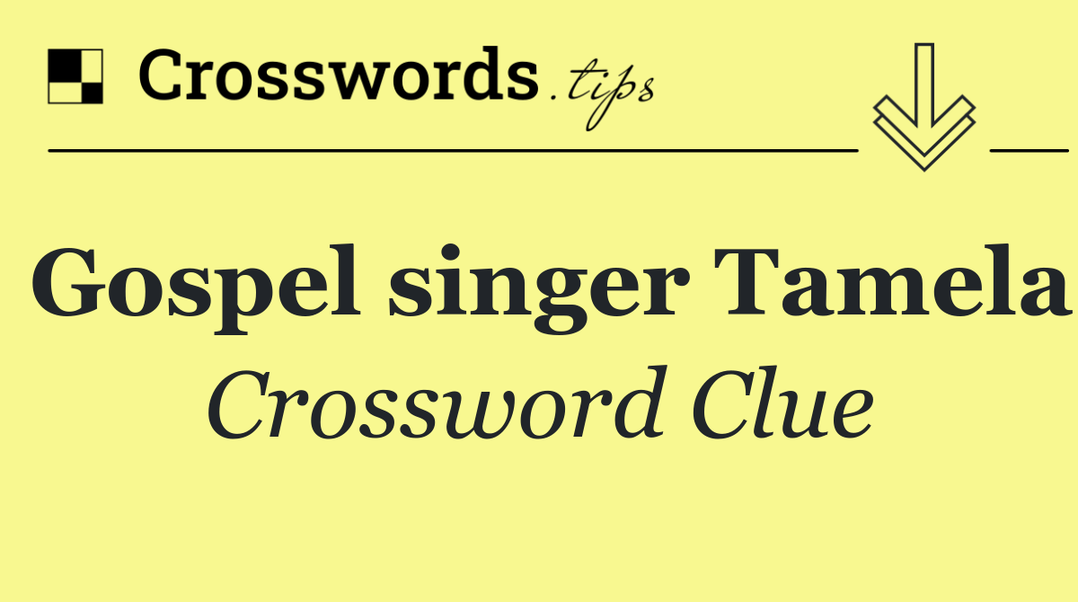 Gospel singer Tamela