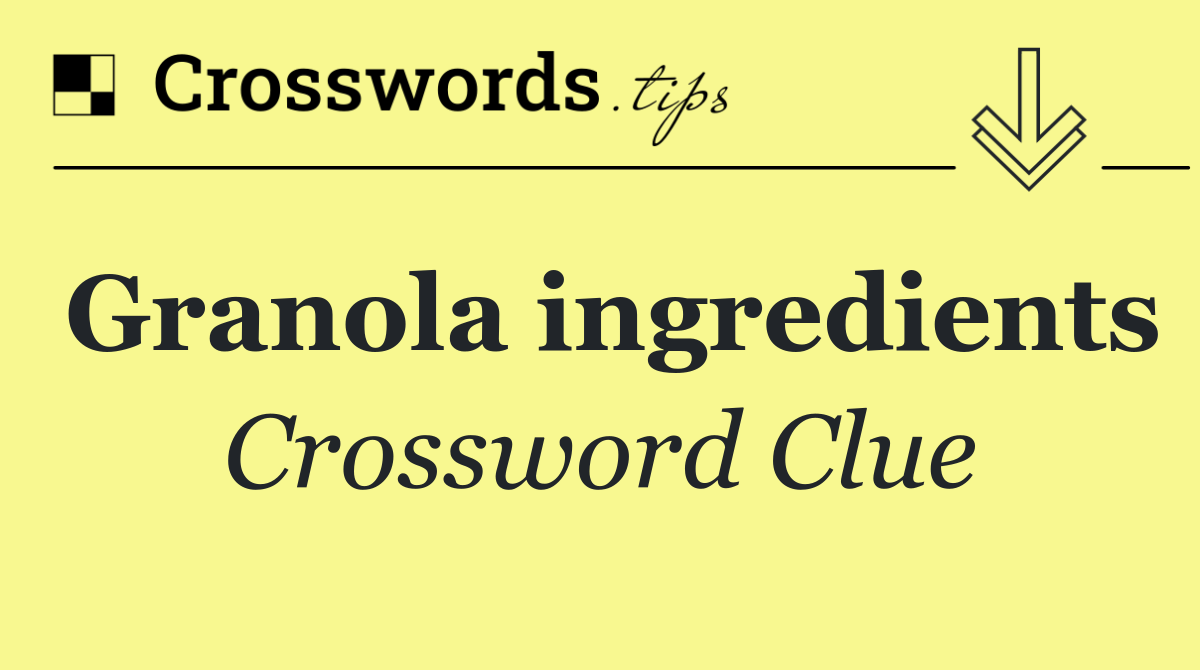 Granola ingredients