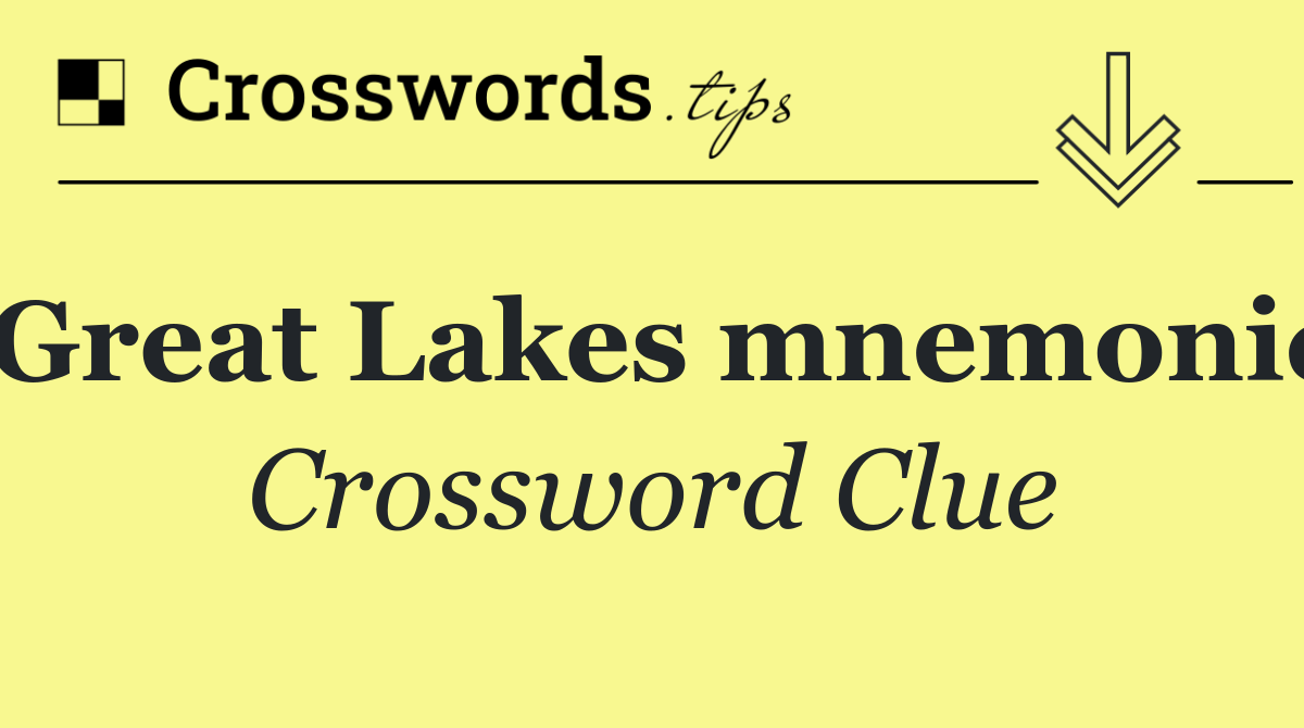 Great Lakes mnemonic