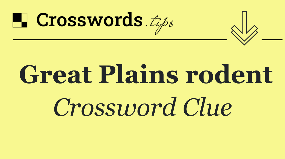 Great Plains rodent