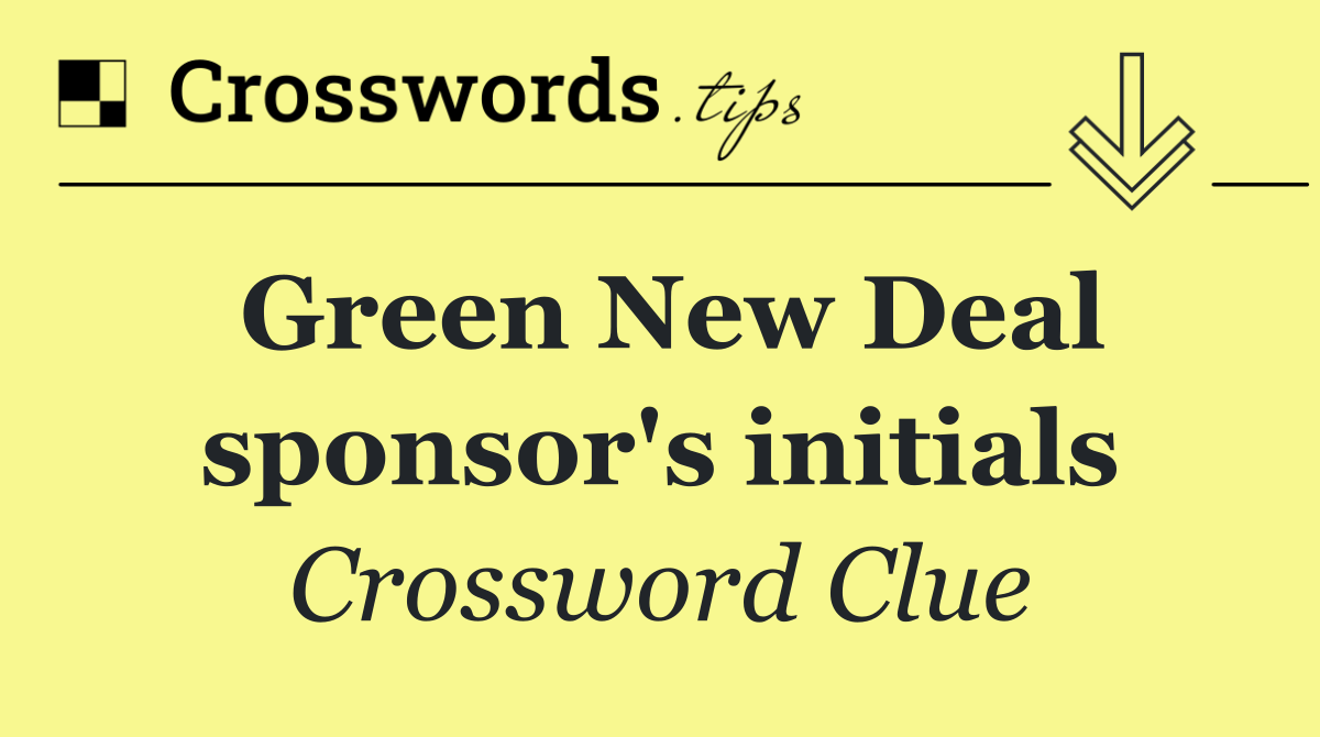 Green New Deal sponsor's initials