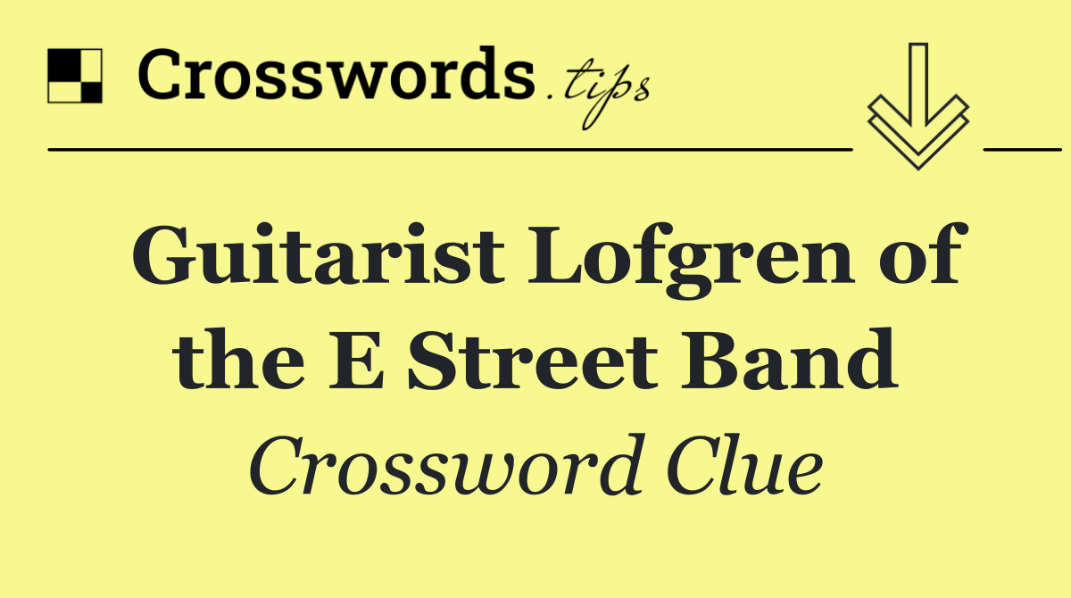 Guitarist Lofgren of the E Street Band