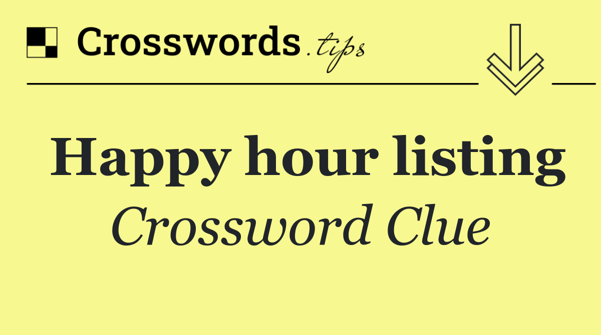 Happy hour listing