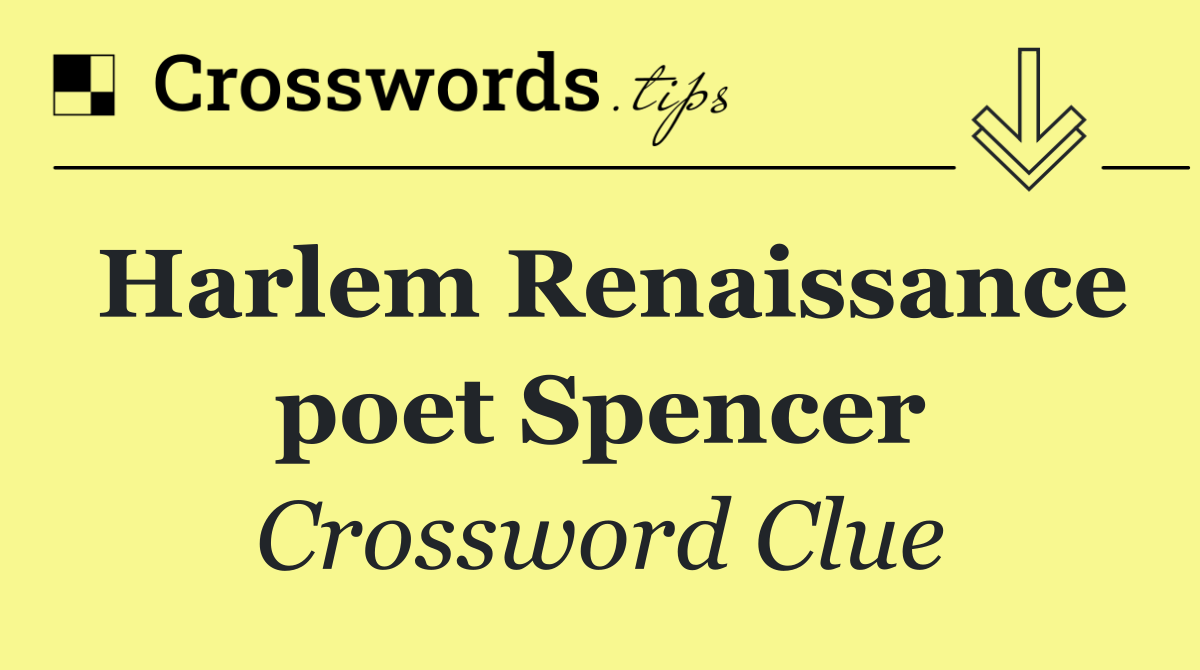 Harlem Renaissance poet Spencer