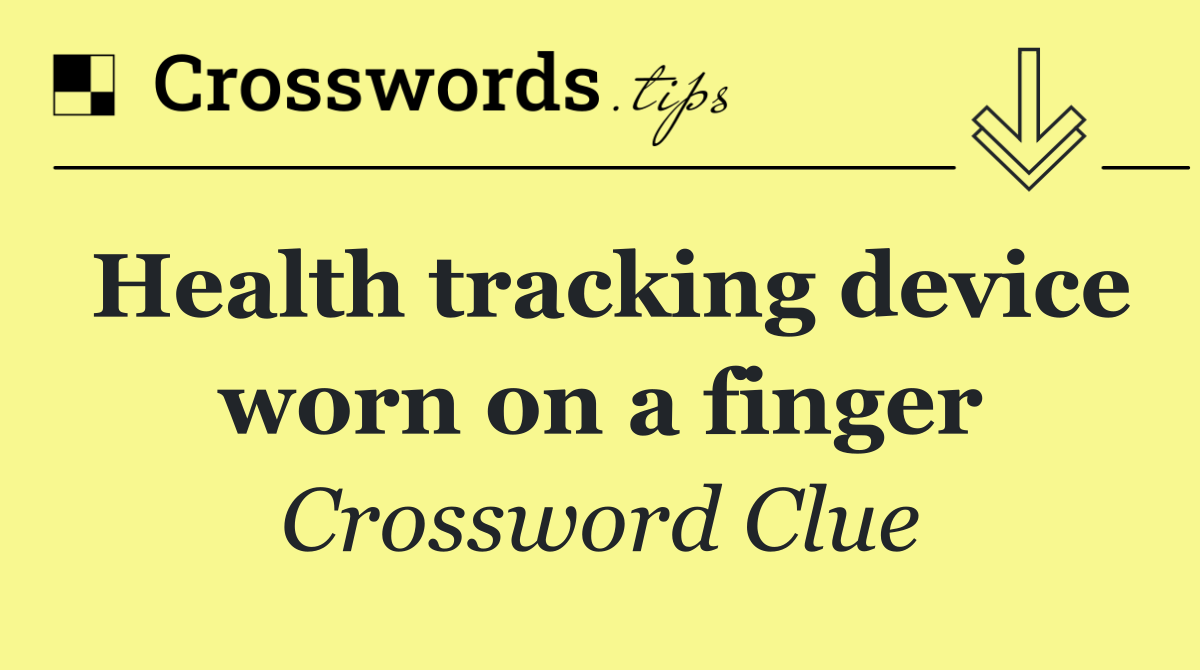 Health tracking device worn on a finger
