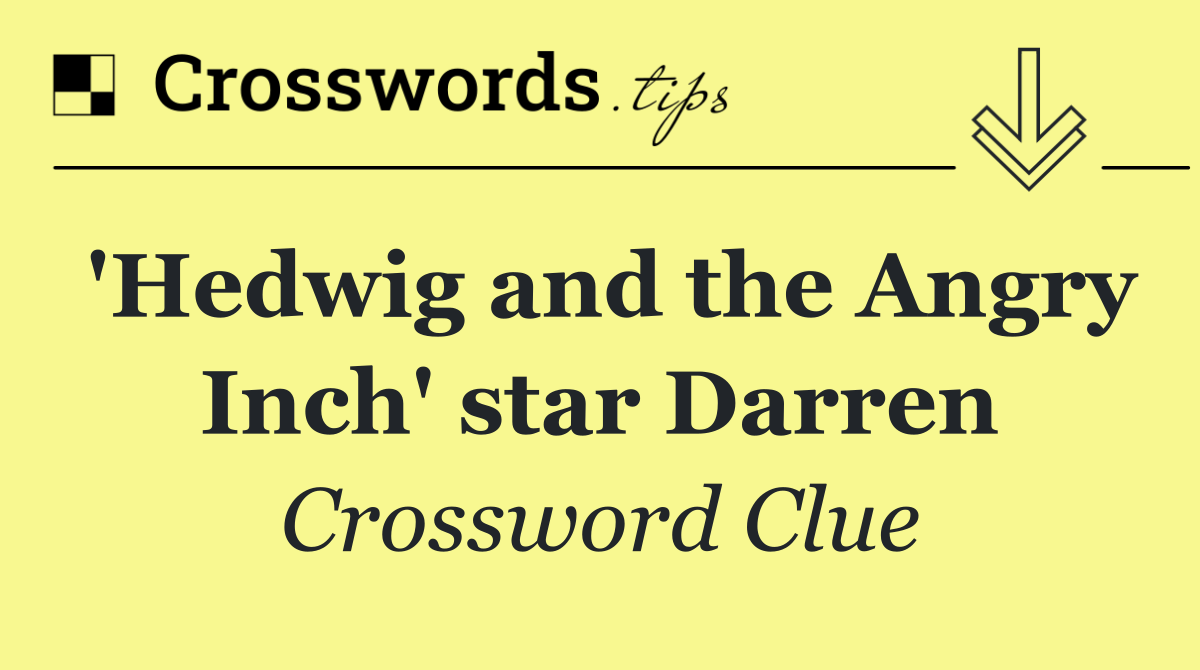 'Hedwig and the Angry Inch' star Darren