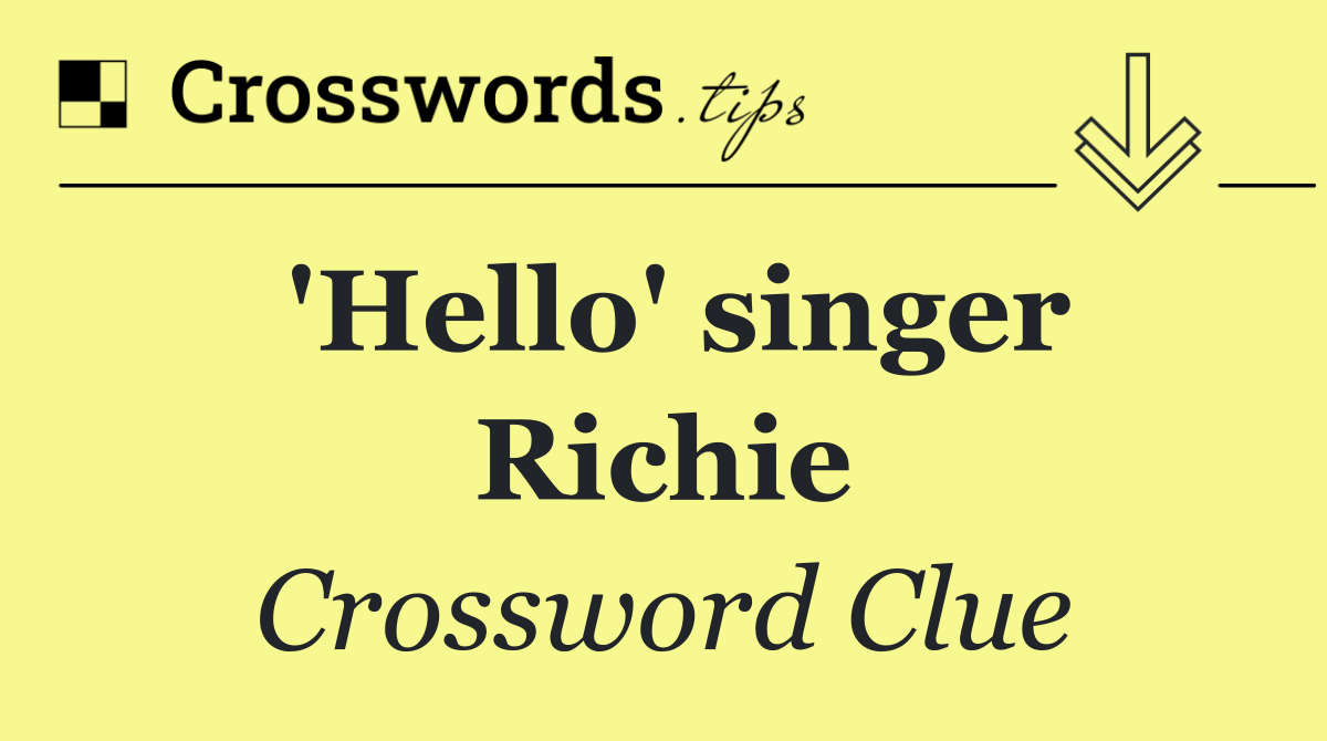 'Hello' singer Richie