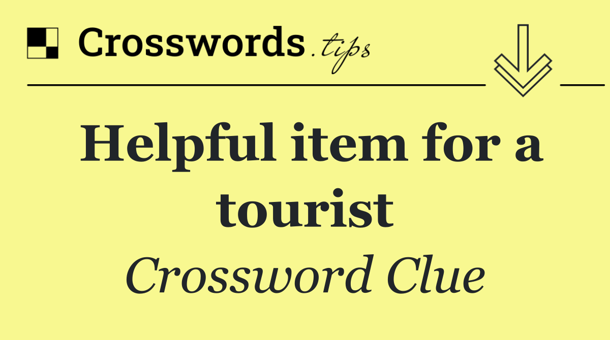 Helpful item for a tourist
