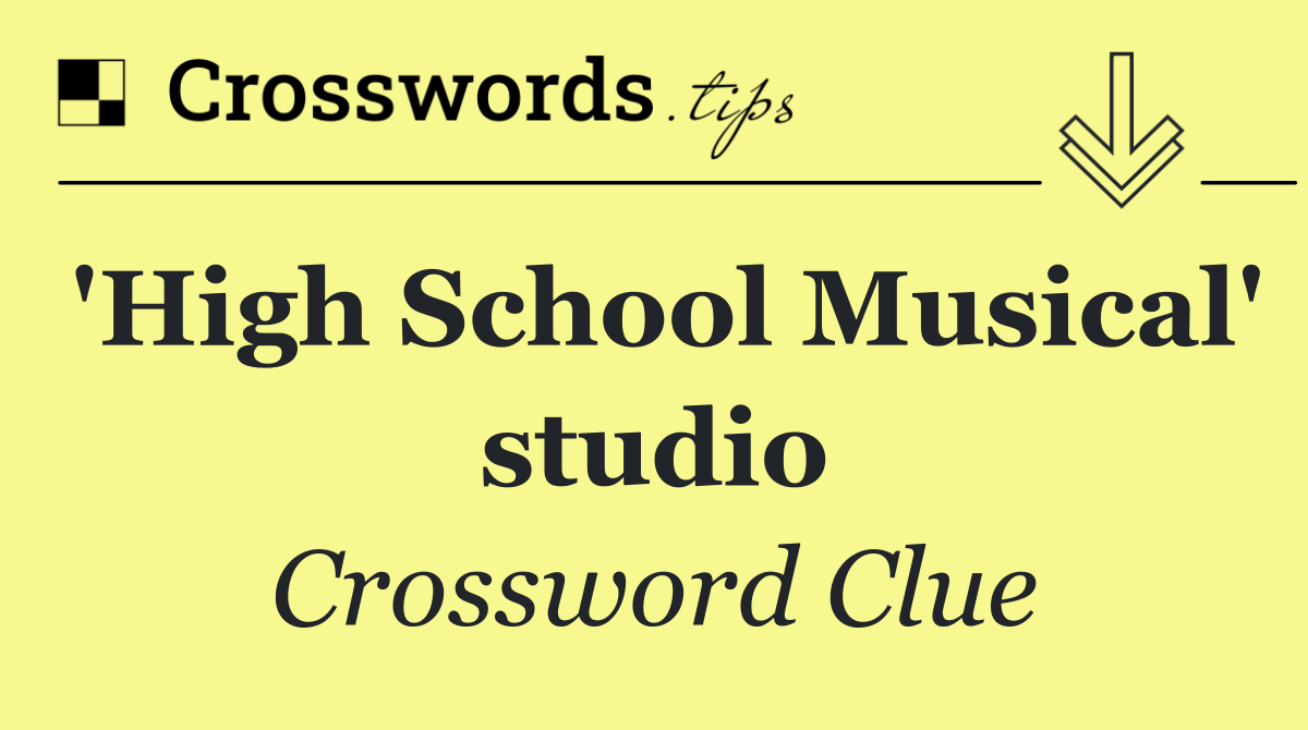 'High School Musical' studio