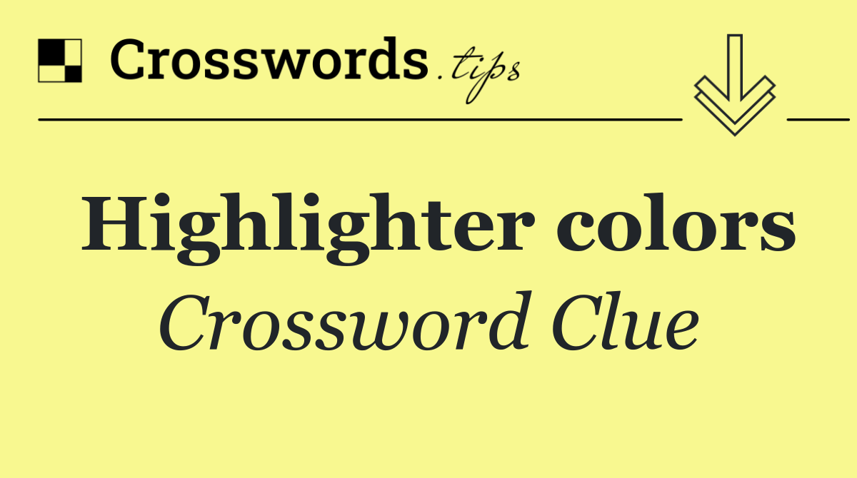Highlighter colors