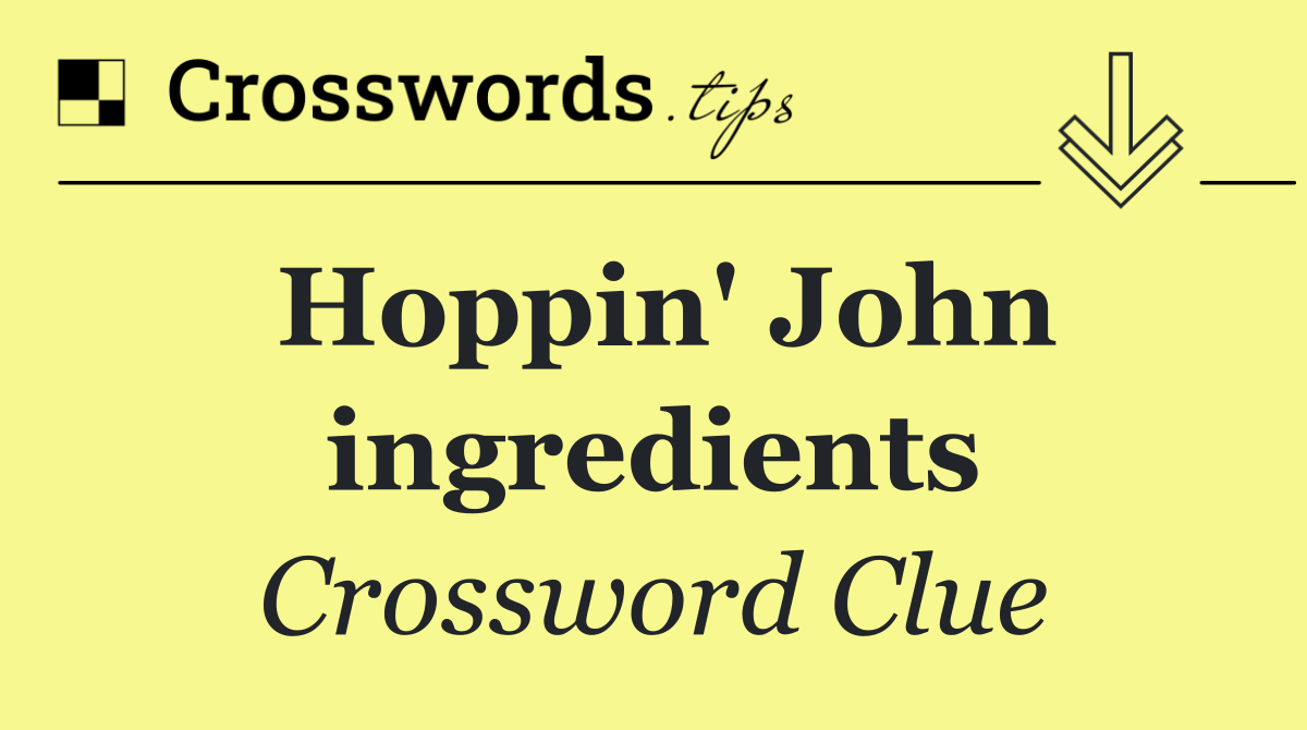 Hoppin' John ingredients