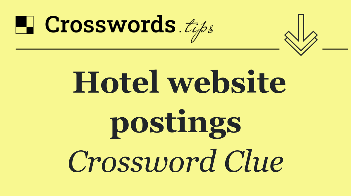 Hotel website postings