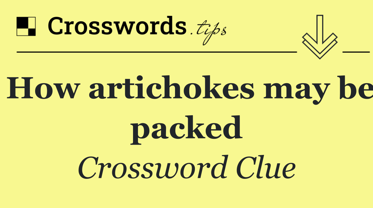 How artichokes may be packed