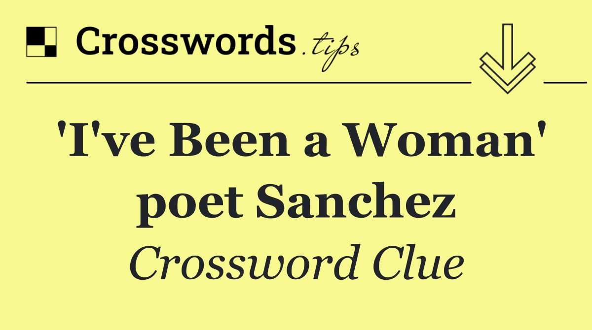 'I've Been a Woman' poet Sanchez