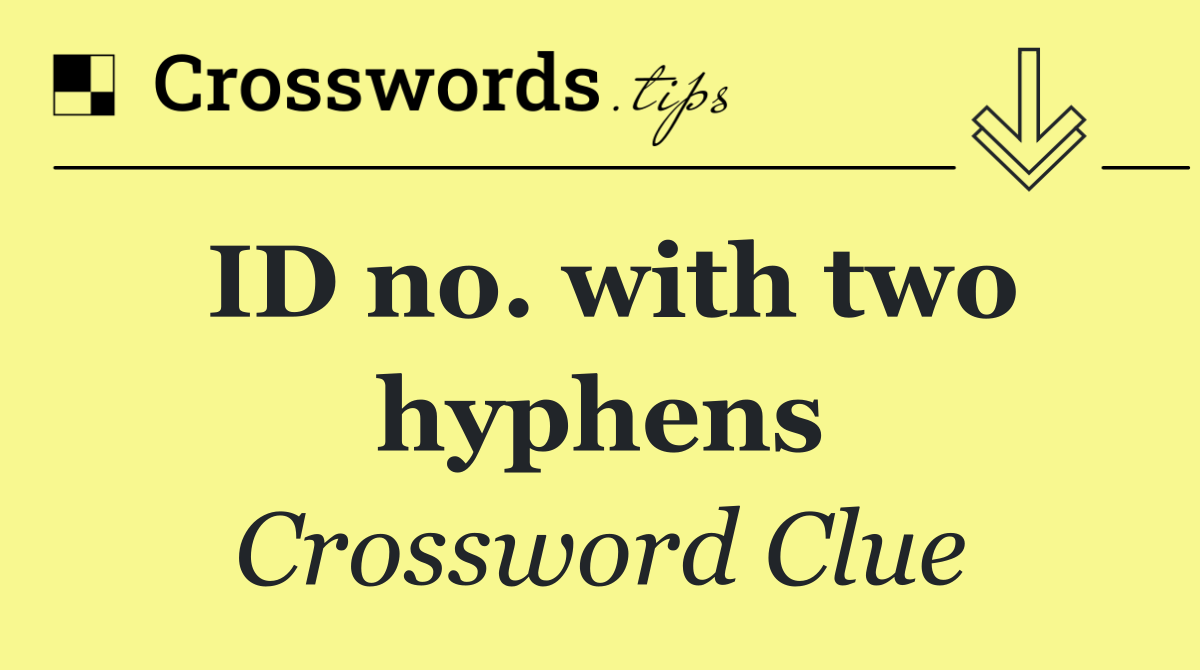ID no. with two hyphens