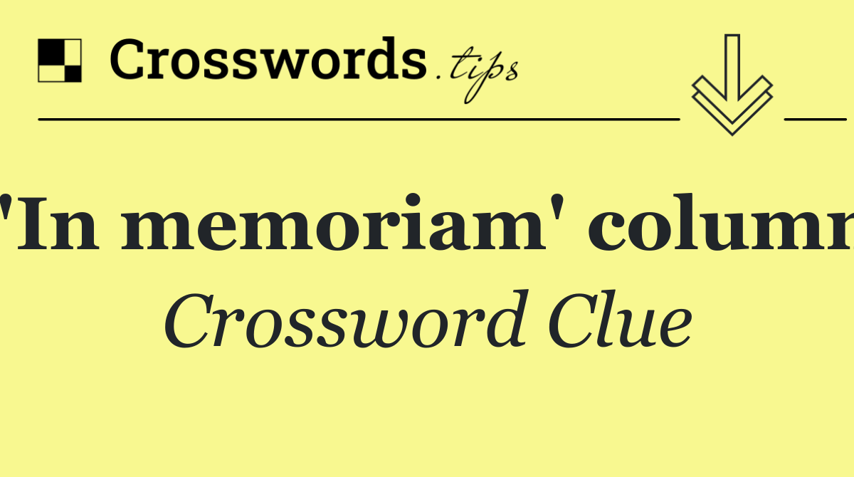 'In memoriam' column