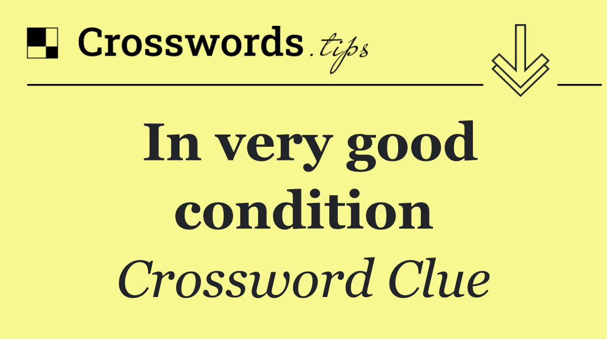 In very good condition