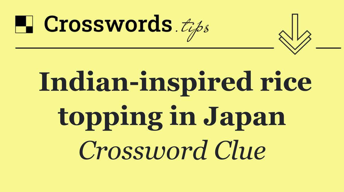 Indian inspired rice topping in Japan