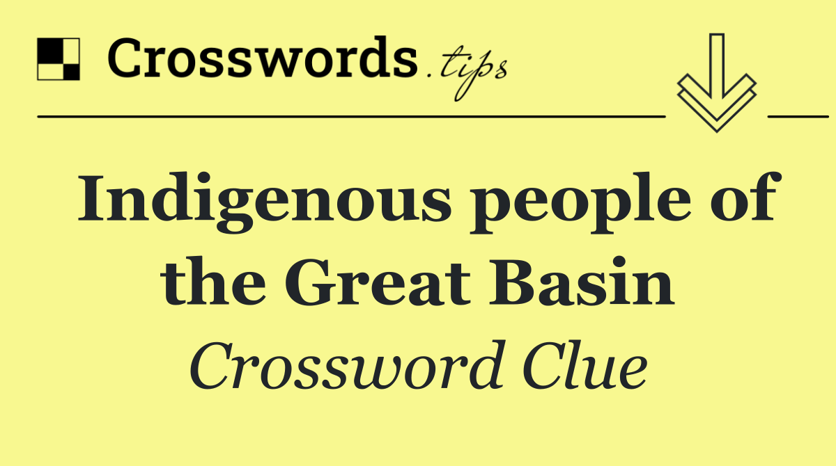 Indigenous people of the Great Basin