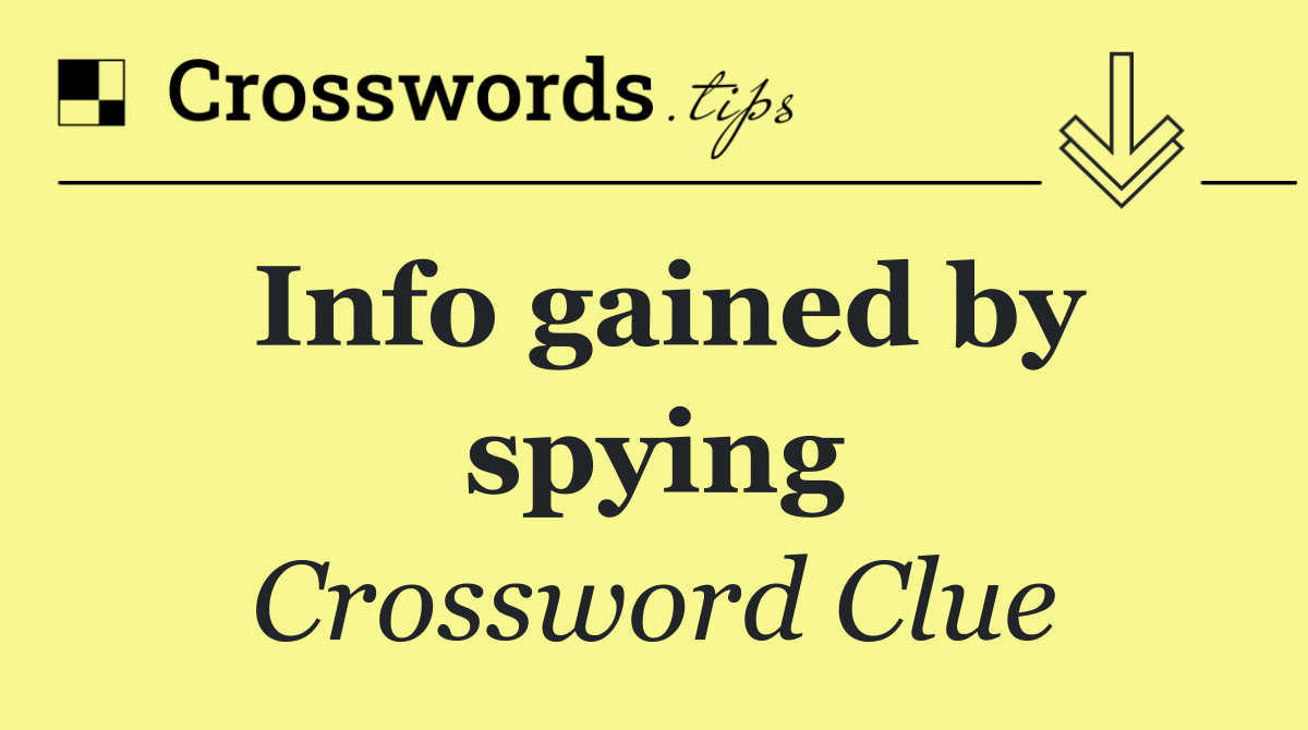 Info gained by spying