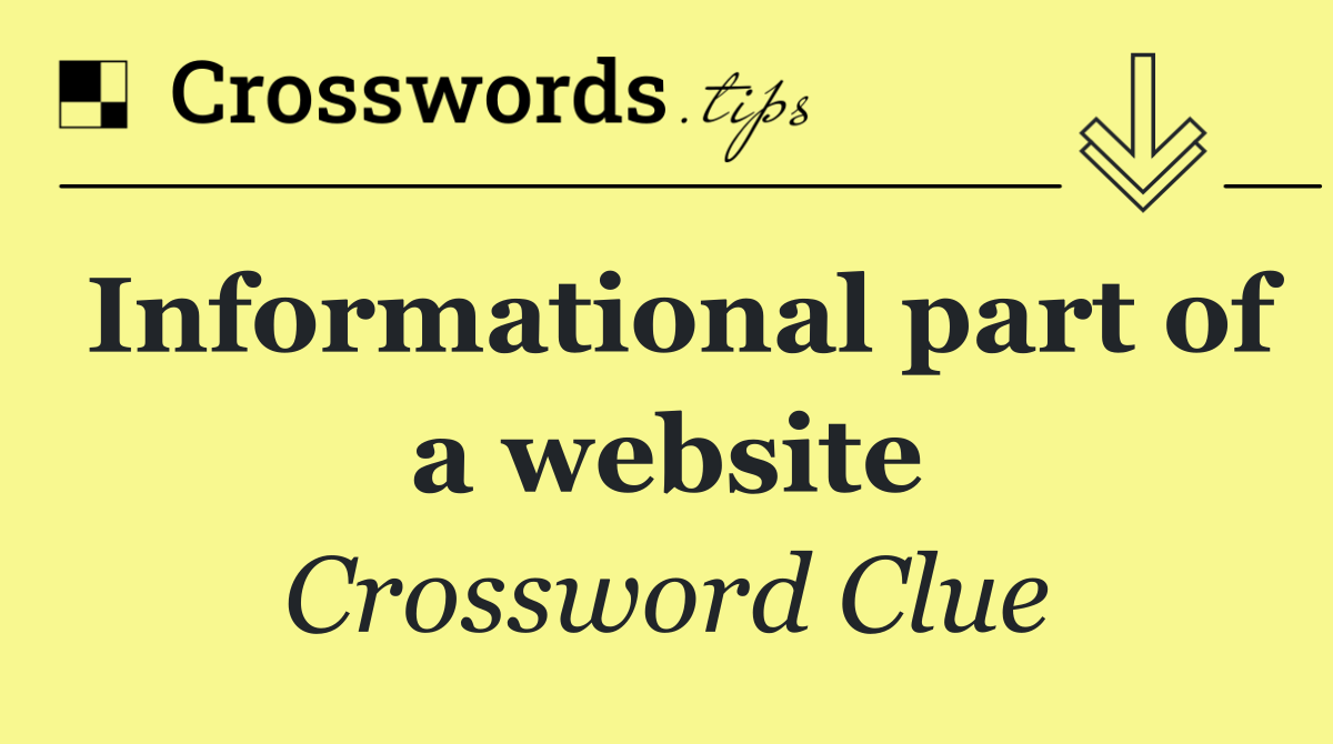 Informational part of a website