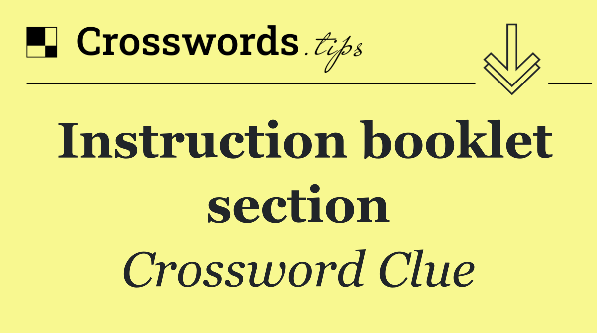 Instruction booklet section
