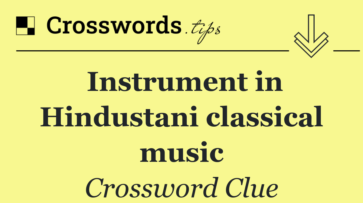 Instrument in Hindustani classical music