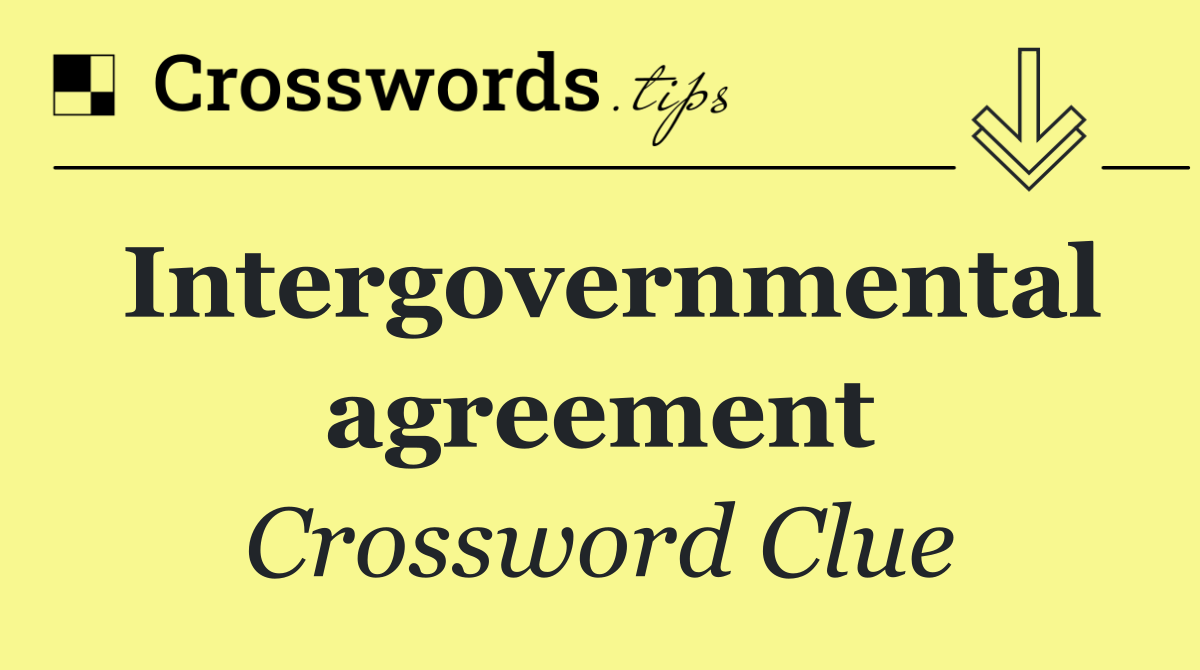 Intergovernmental agreement