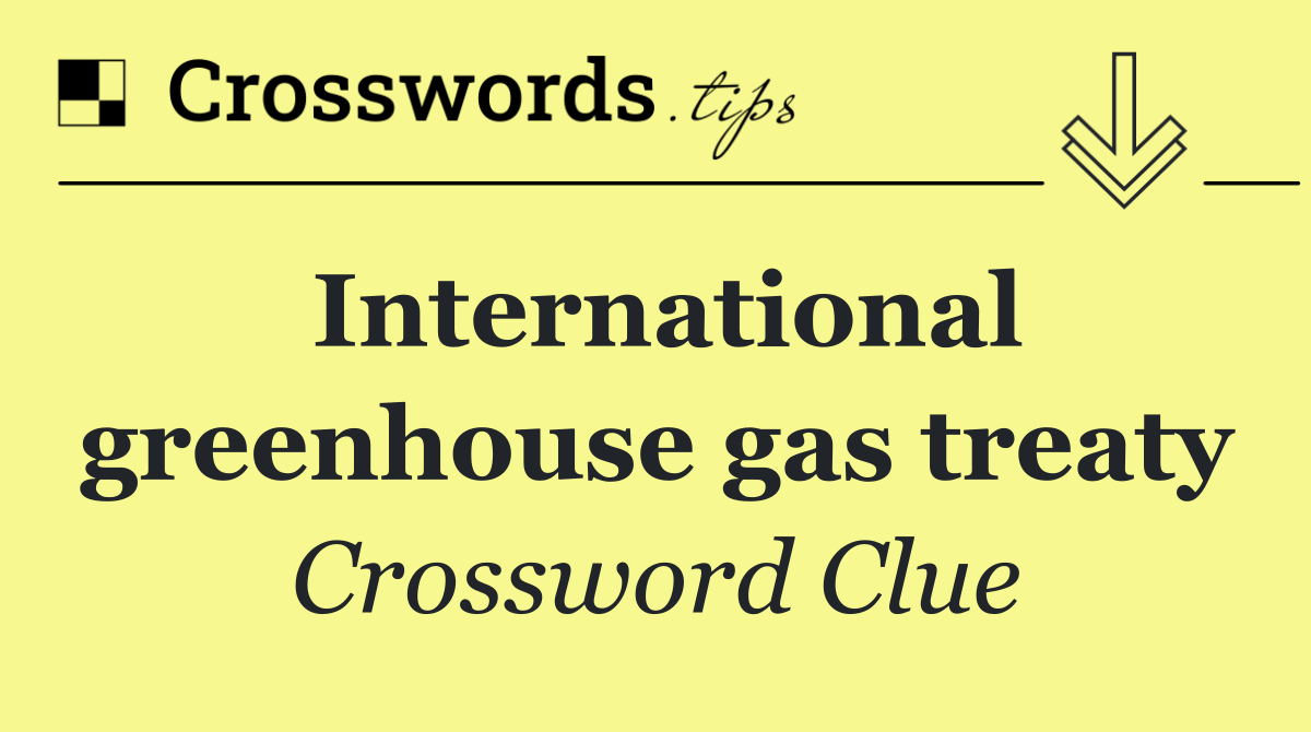 International greenhouse gas treaty