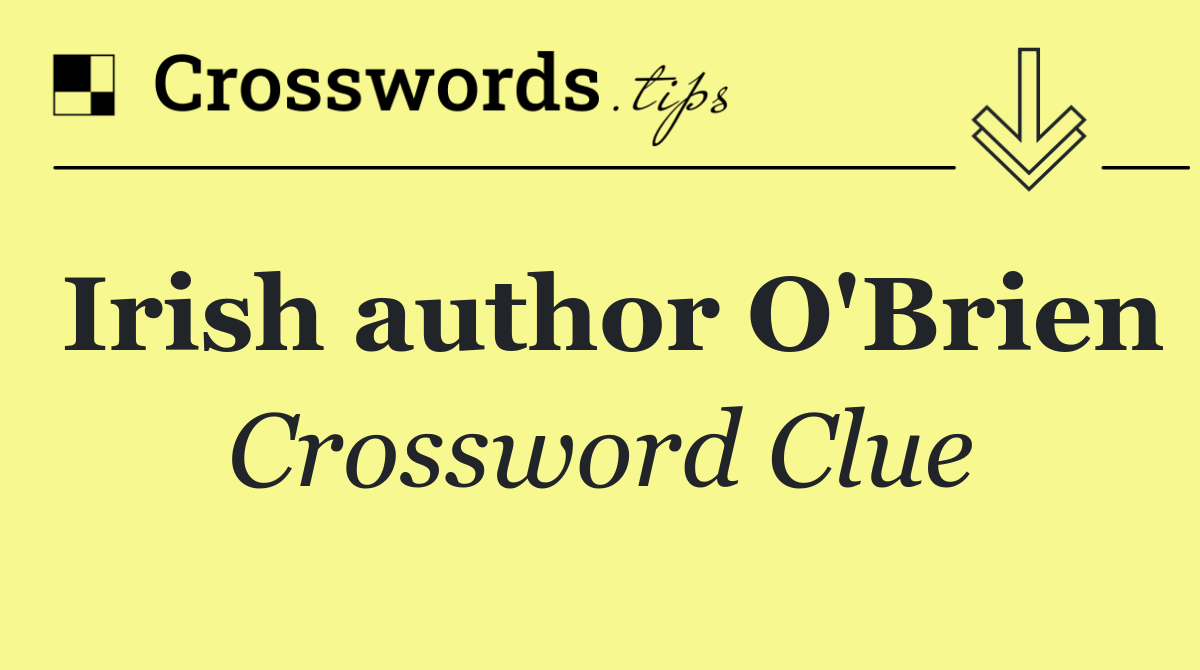Irish author O'Brien