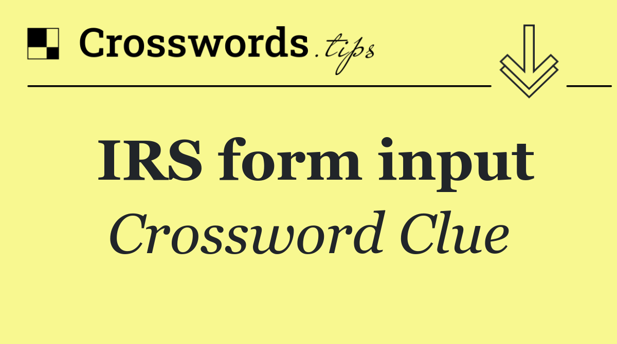 IRS form input
