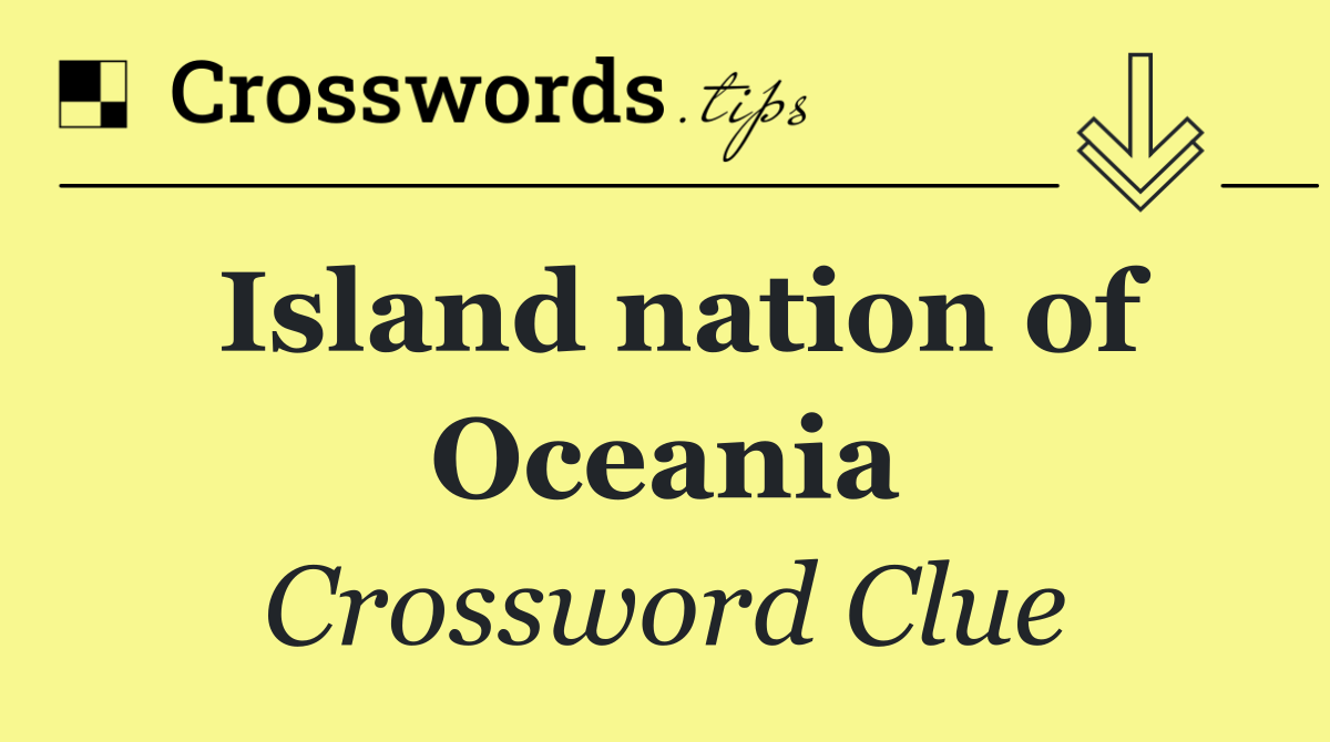 Island nation of Oceania